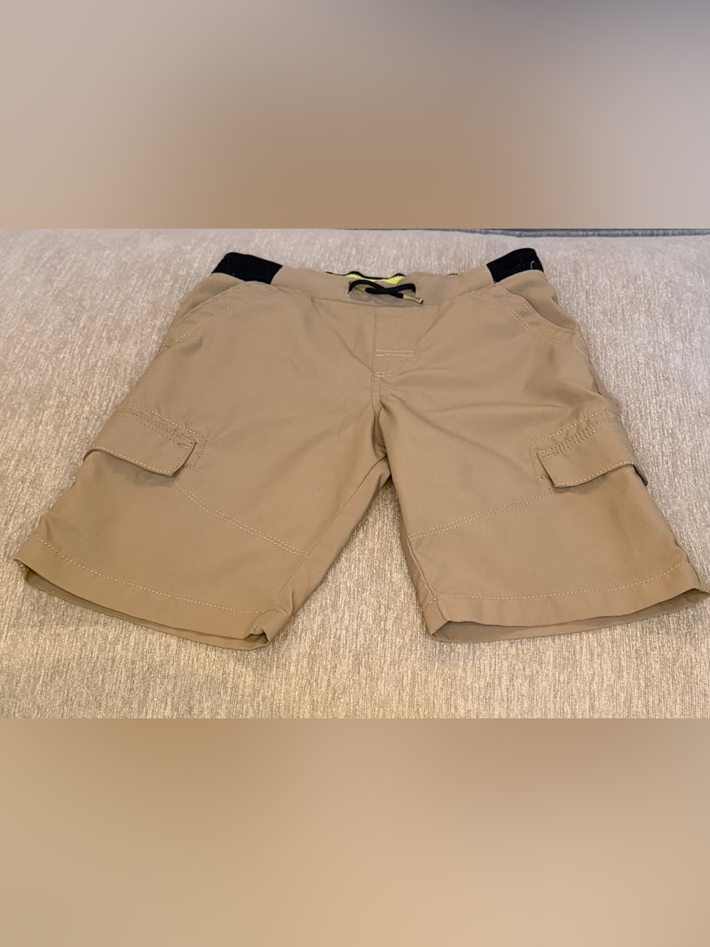 Kids' Tan Cargo Shorts with Contrast Waistband